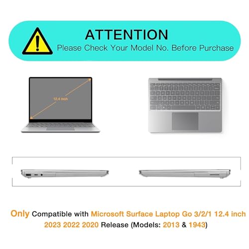Case Only Compatible with Microsoft Surface Laptop Go 12.4 inch, Protective Plastic Hard Shell U506