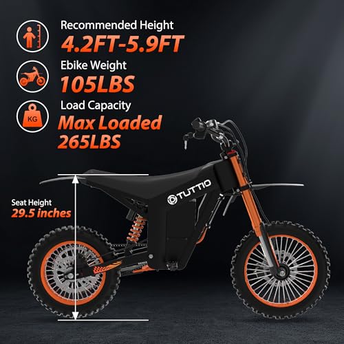 48V 21AH Electric Dirt Bike with 14"/12" Fat Tire O6580
