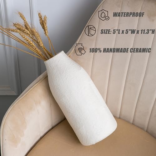 Matte White Textured Vase Set of 3 F178