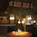 10 Heads Rustic Wood Beam Hanging Pendant Light Fixture X669202