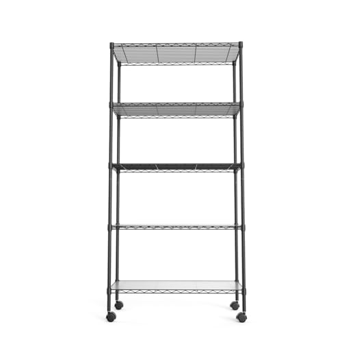 5 Tier NSF Metal Wire Shelving Unit, 60" H x 30" L x 14" D, Chrome N8347