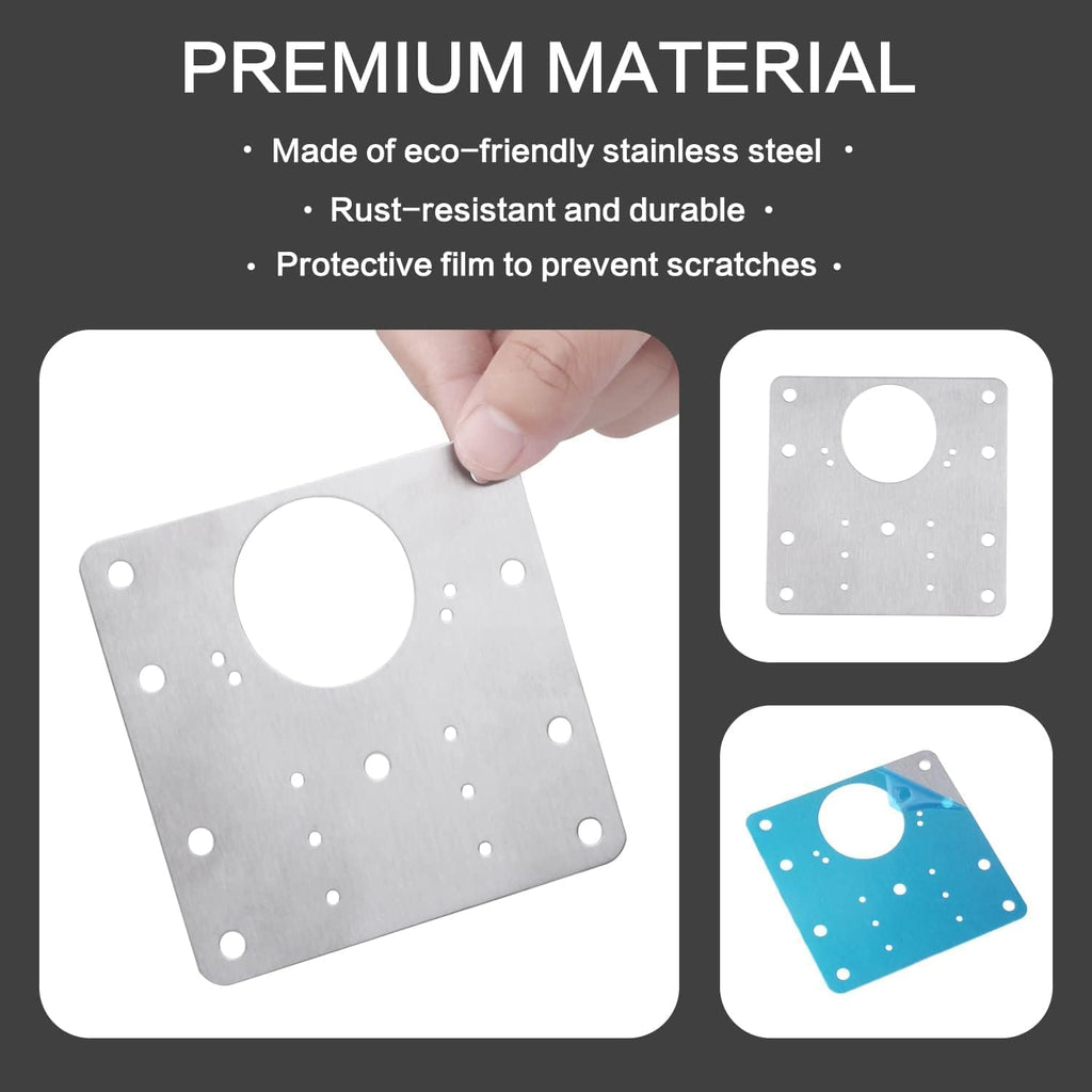 16pack Stainless Steel Cabinet Hinge Repair Plate kit with Mounting Screws Y5220