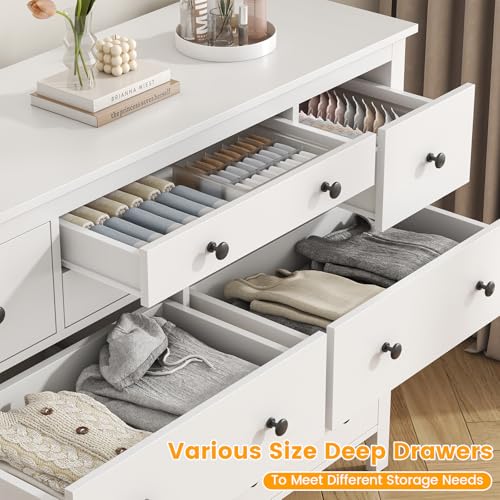 10 Drawer White Wooden Dresser N5955