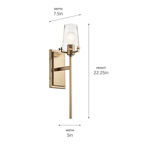 1 Light Wall Sconce with Clear Seeded Glass in Champagne Bronze M10514
