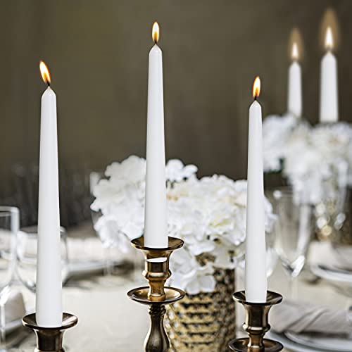 Long White Taper Candles, 30 Count, 10-inch Unscented Candlesticks M628