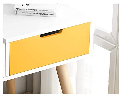 White Blue 2-in-1 Vanity Desk with Flip Top Mirror and Drawers D68278