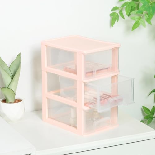 White Plastic 3 Drawer Desktop Organizer Z36015