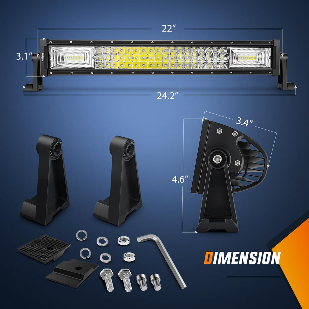 22Inch 270W Triple Row LED Light Bar Flood Spot Combo Beam Driving Lights D947020