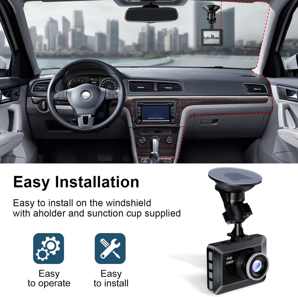 1080P Full HD Dash Camera with 170° Wide Angle W556
