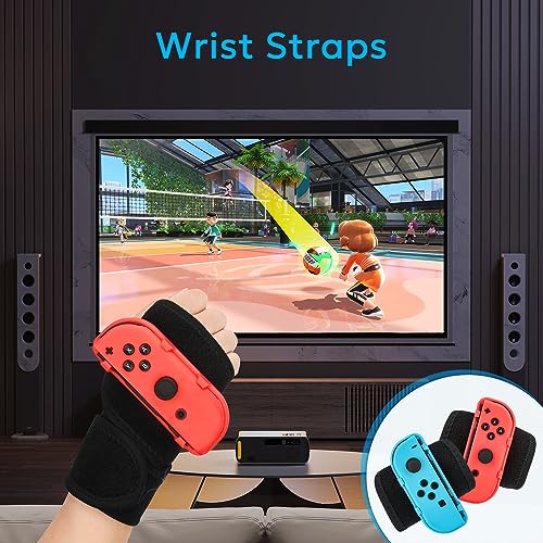 11 in 1 Switch Sports Accessories Bundle with Tennis Rackets, Golf Clubs, Swords, Wrist and Leg Strap, Storage Bag D48697