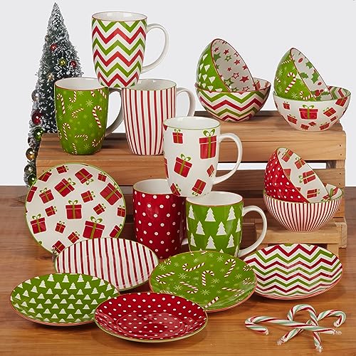 Set of 6 Assorted 14 oz Porcelain Mugs H951