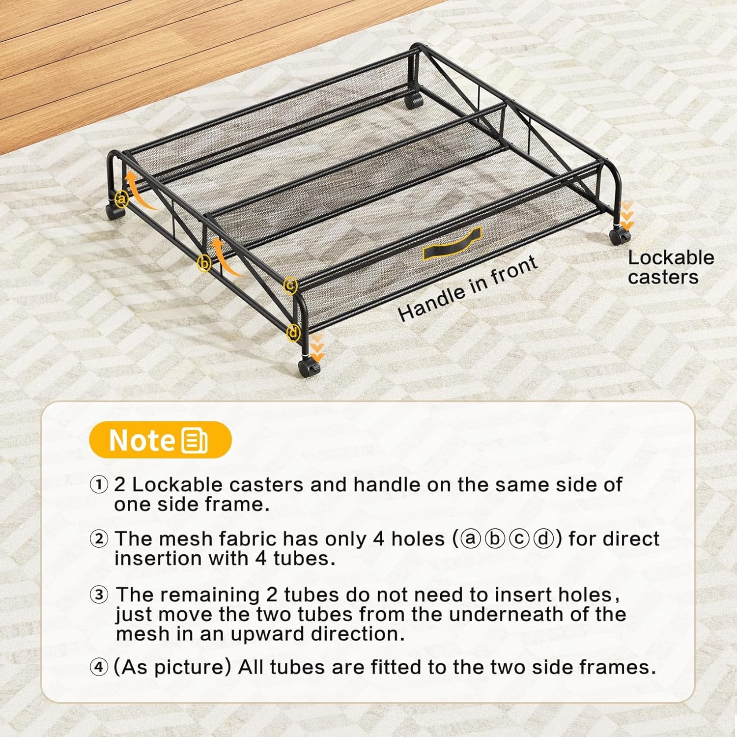 2 Pack Under Bed Shoe Storage Organizer with Wheels S108862