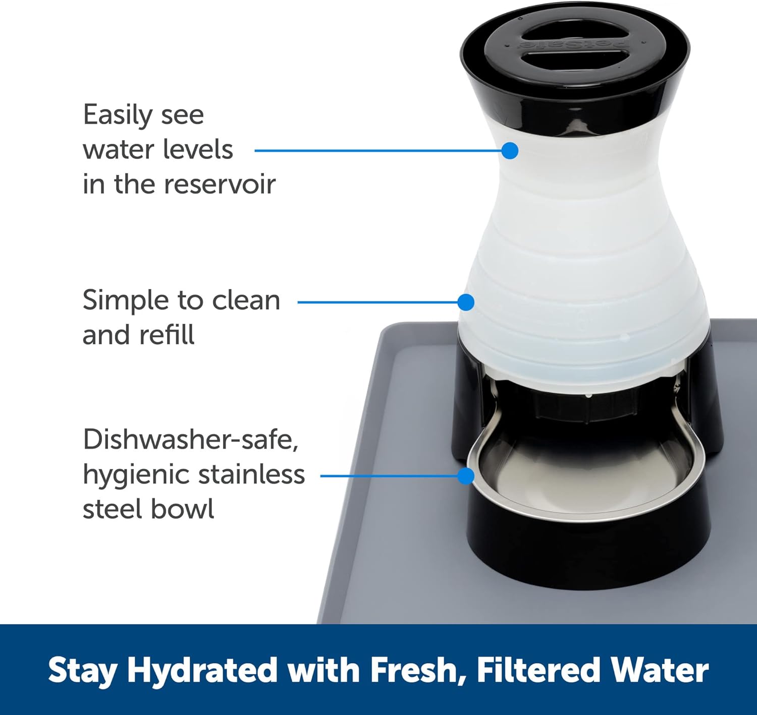 320 oz Capacity Stainless Steel Pet Water Fountain N890