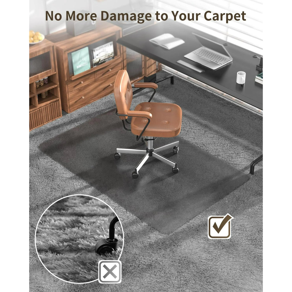 Grey PC Chair Mat for High Pile Carpet & Hardwood Floor I31147