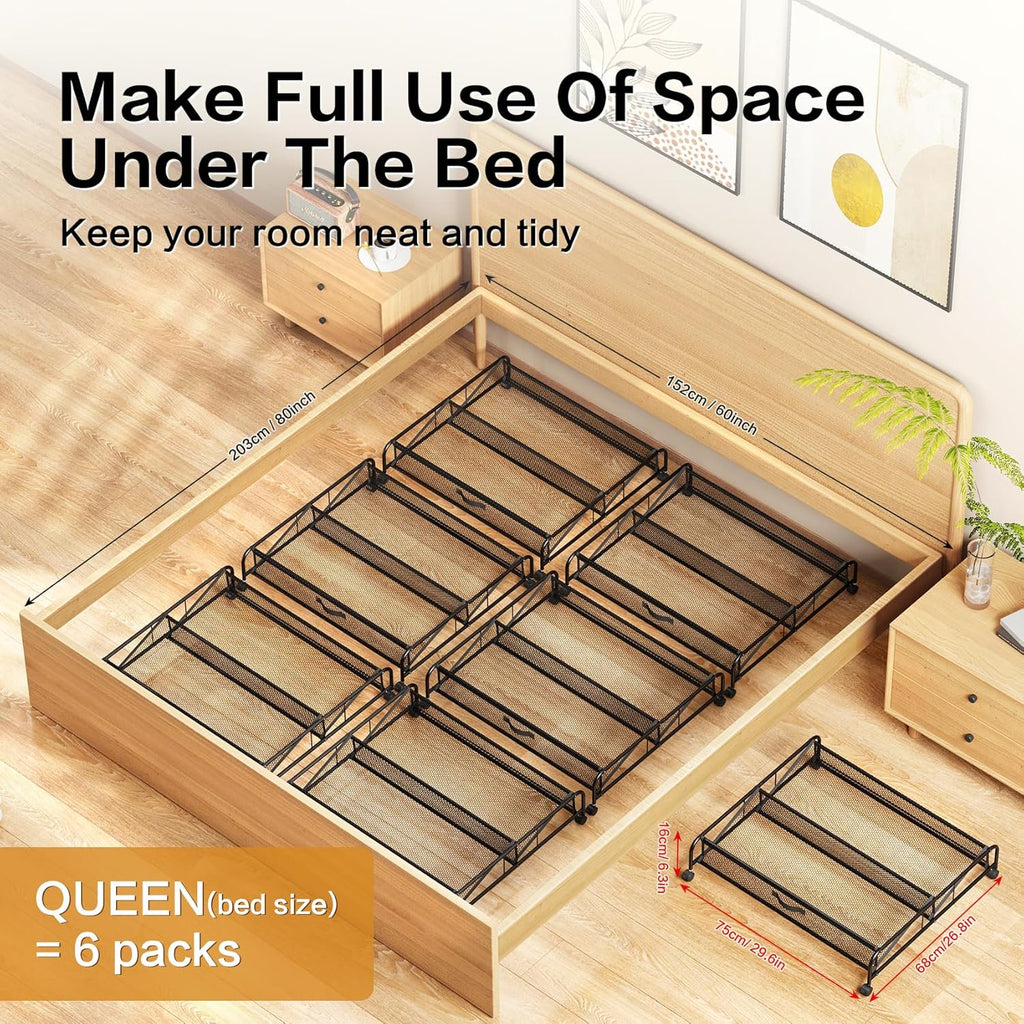 2 Pack Under Bed Shoe Storage Organizer with Wheels S108862