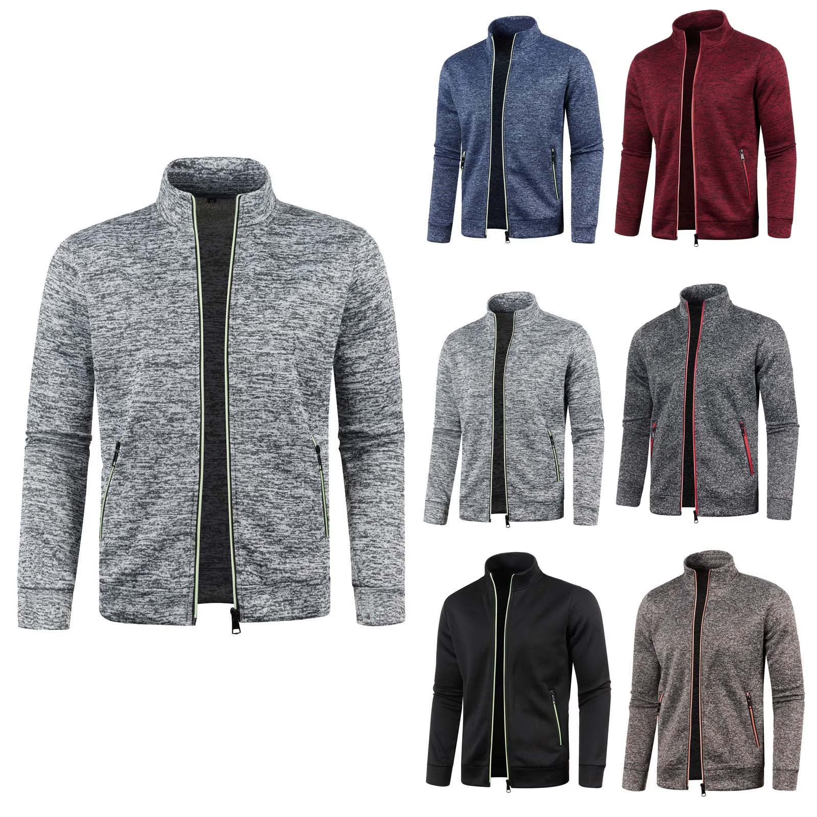 Mens Zip Up Full-zip Hooded Sweatshirt with Side Pocket Slim Fit Lightweight Sweatshirt T5193