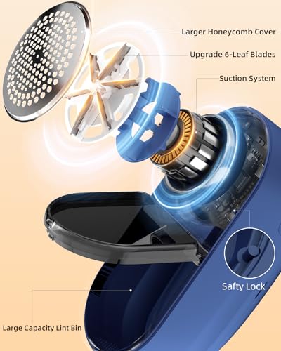 Fabric Shaver, 6-Leaf Blades, Rechargeable, 2600mAh Battery Operated Y936