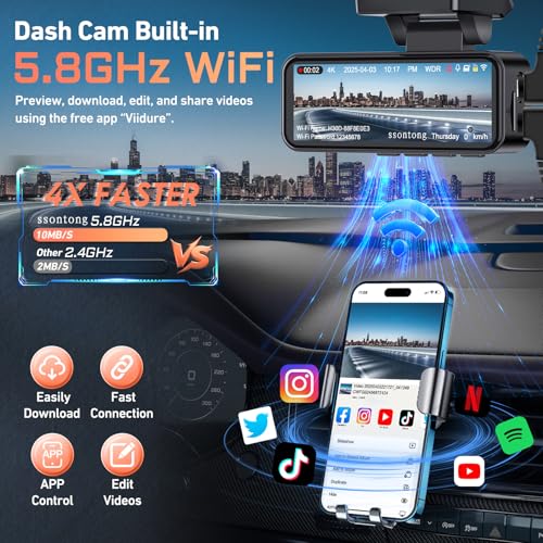 4K Dash Cam Front and Rear with 32GB Card M840