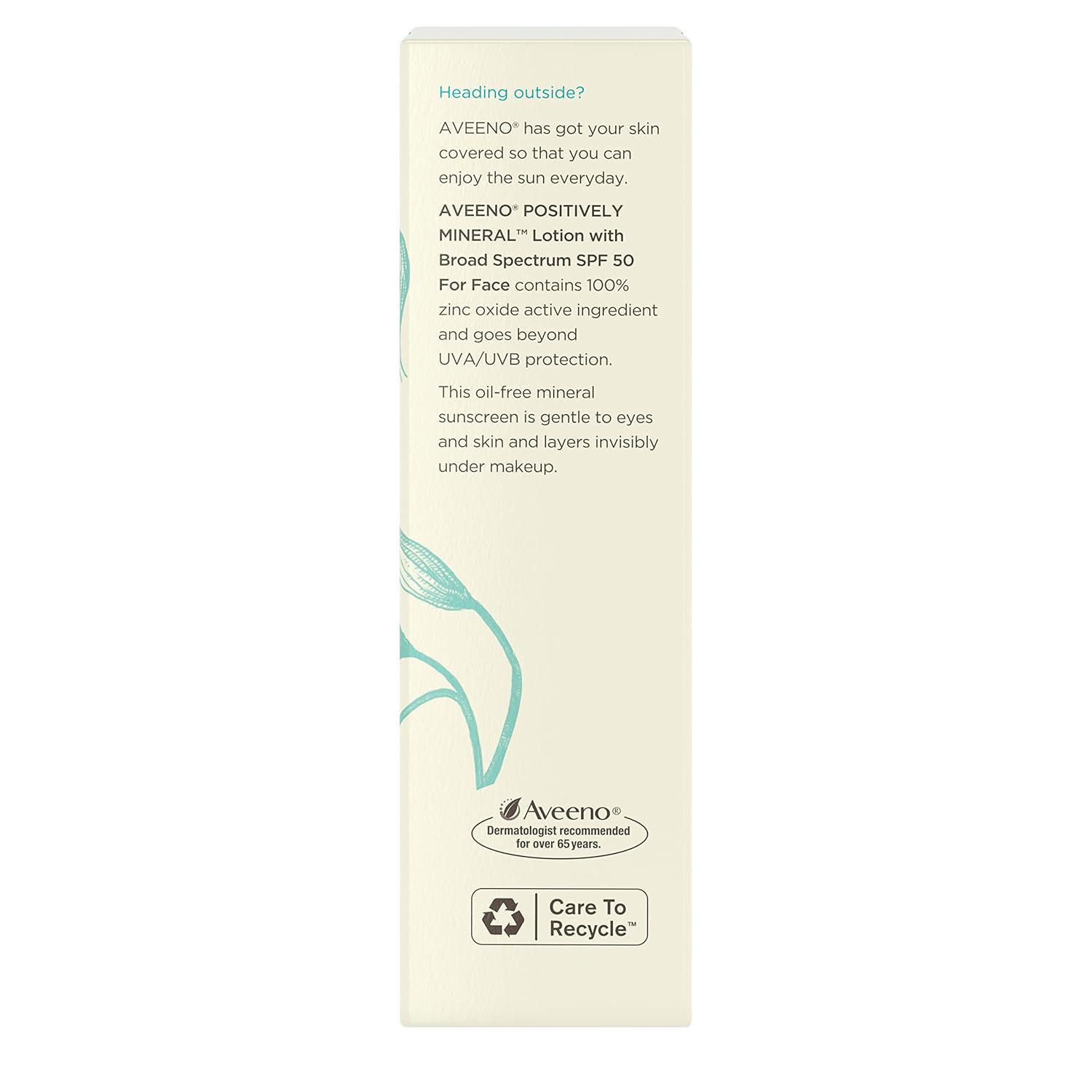 Positively Mineral Sensitive Skin Daily Sunscreen Lotion, Broad Spectrum SPF 50 with 100% Zinc Oxide, Lightweight & Non-Comedogenic Facial Sunscreen, Travel-Size, 2 fl. oz C156132