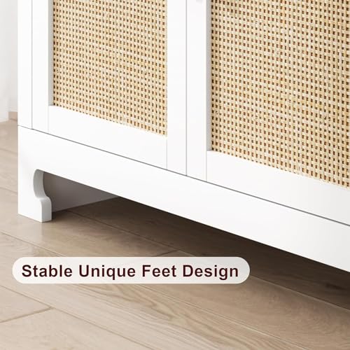 White Rattan 4 Door Storage Cabinet M466783