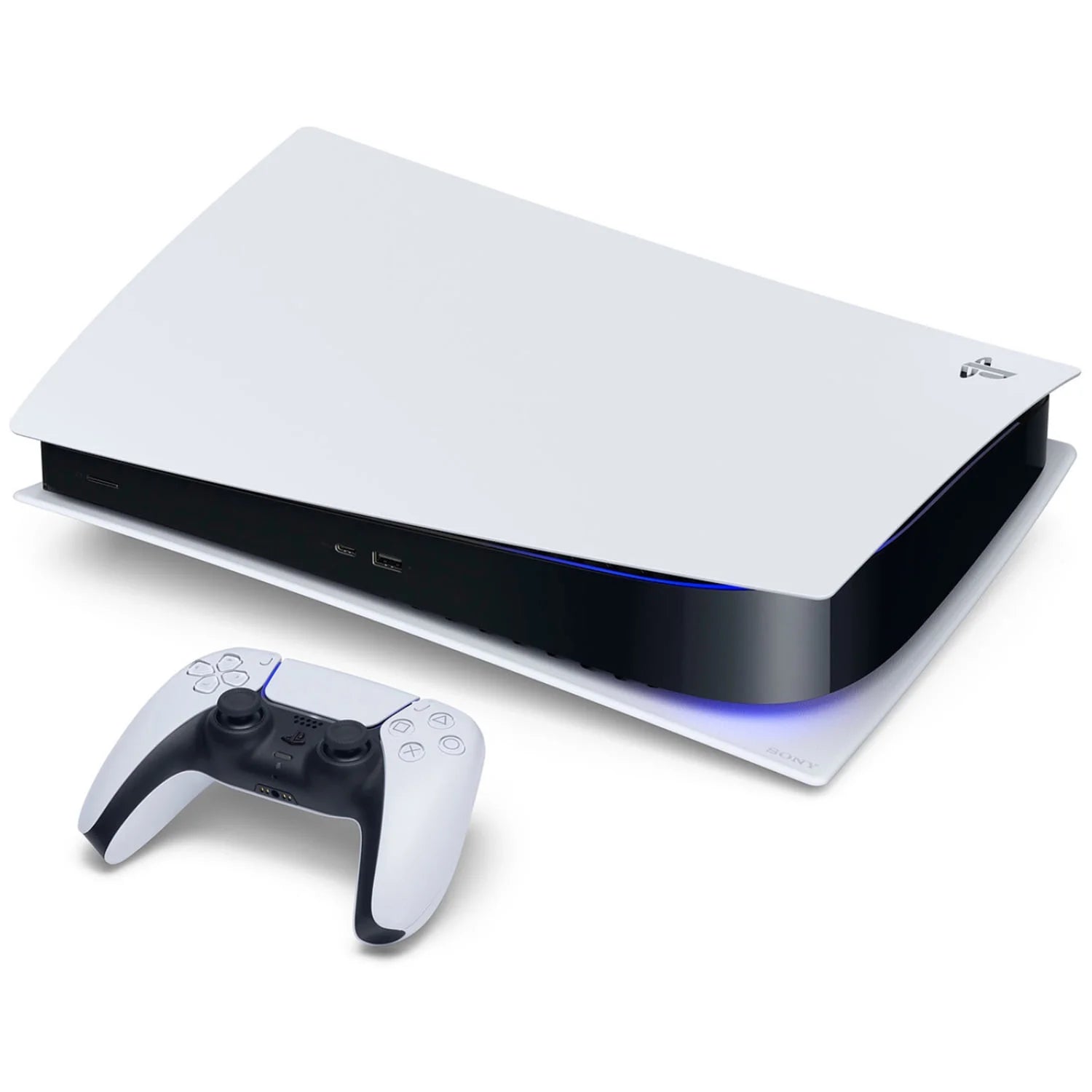 Playstation 5 Digital Edition Console with Blue Controller, Black PULSE 3D Headset and Surge FPS Grip Kit L123