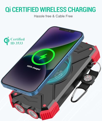 10,000mAh Solar Power Bank with Wireless Charging Q504