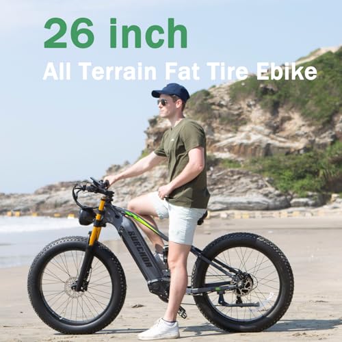 1000W 48V 30AH 26''x4.0 Inch Fat Tire Full Suspension Electric Bike I905194