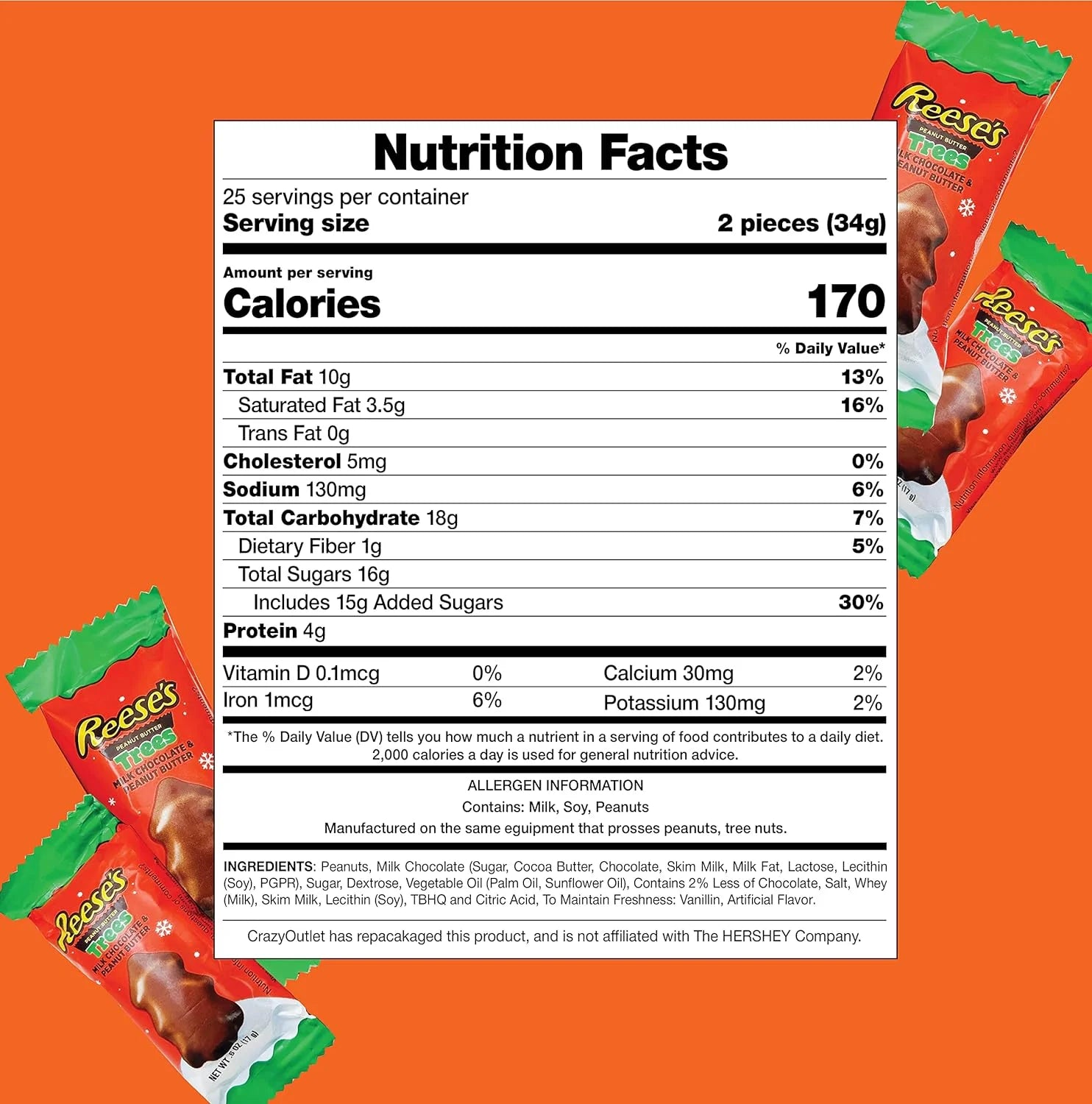 Milk Chocolate Peanut Butter Candy, Bulk 4 Pounds N683399