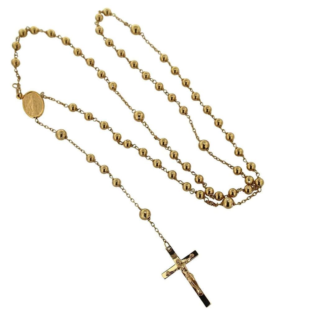 22 inches Solid Gold Rosary Necklace C1064