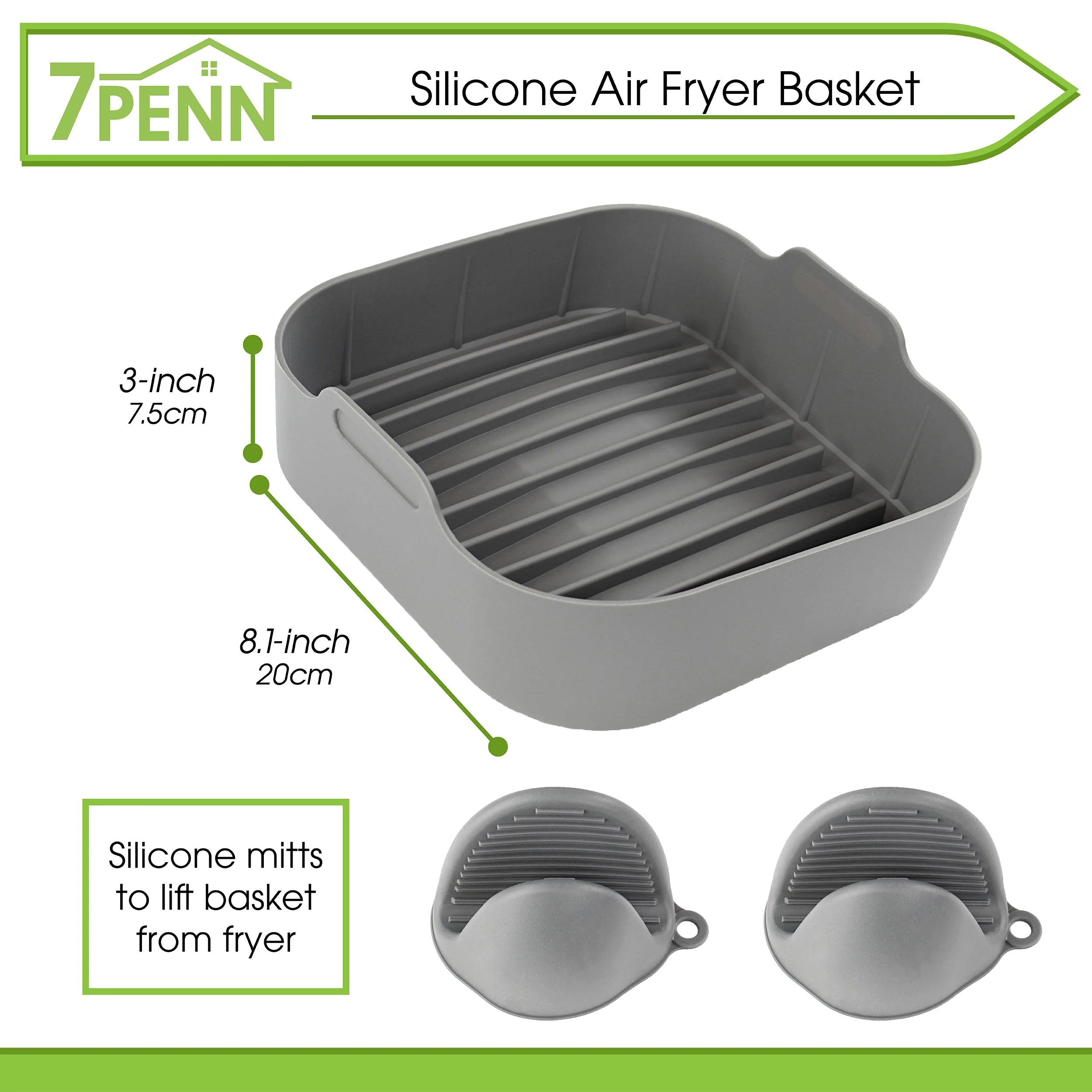 Square Air Fryer Silicone Liner with Gloves V3283