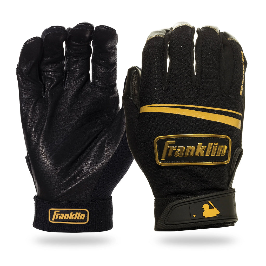 Black/Gold Baseball Batting Gloves Q3673