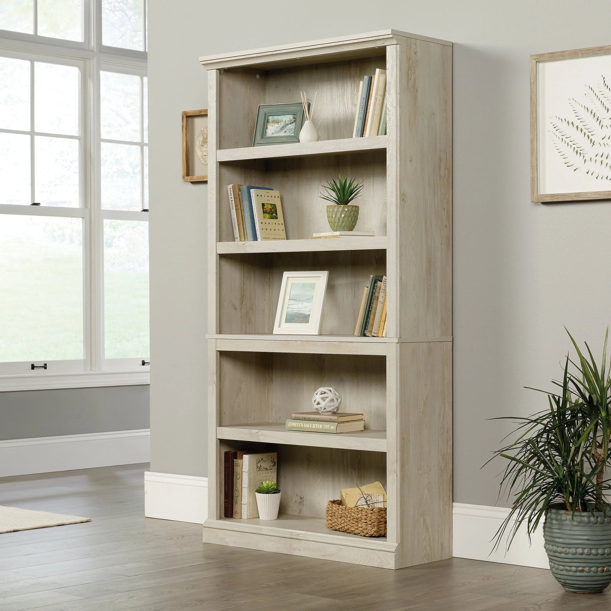 Chalked Chestnut 5-Shelf Bookcase Z893