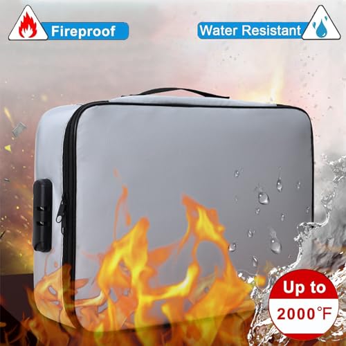 Black Fireproof Waterproof Document Bag with Lock X962