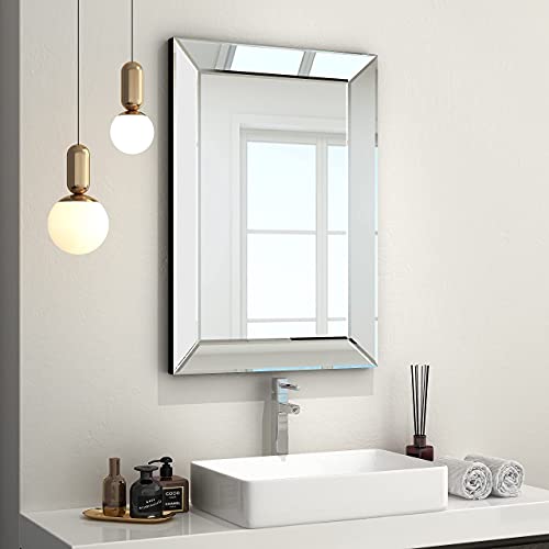 Large Rectangular Wall Mirror 28"x39" Angled Beveled Mirror Frame C127