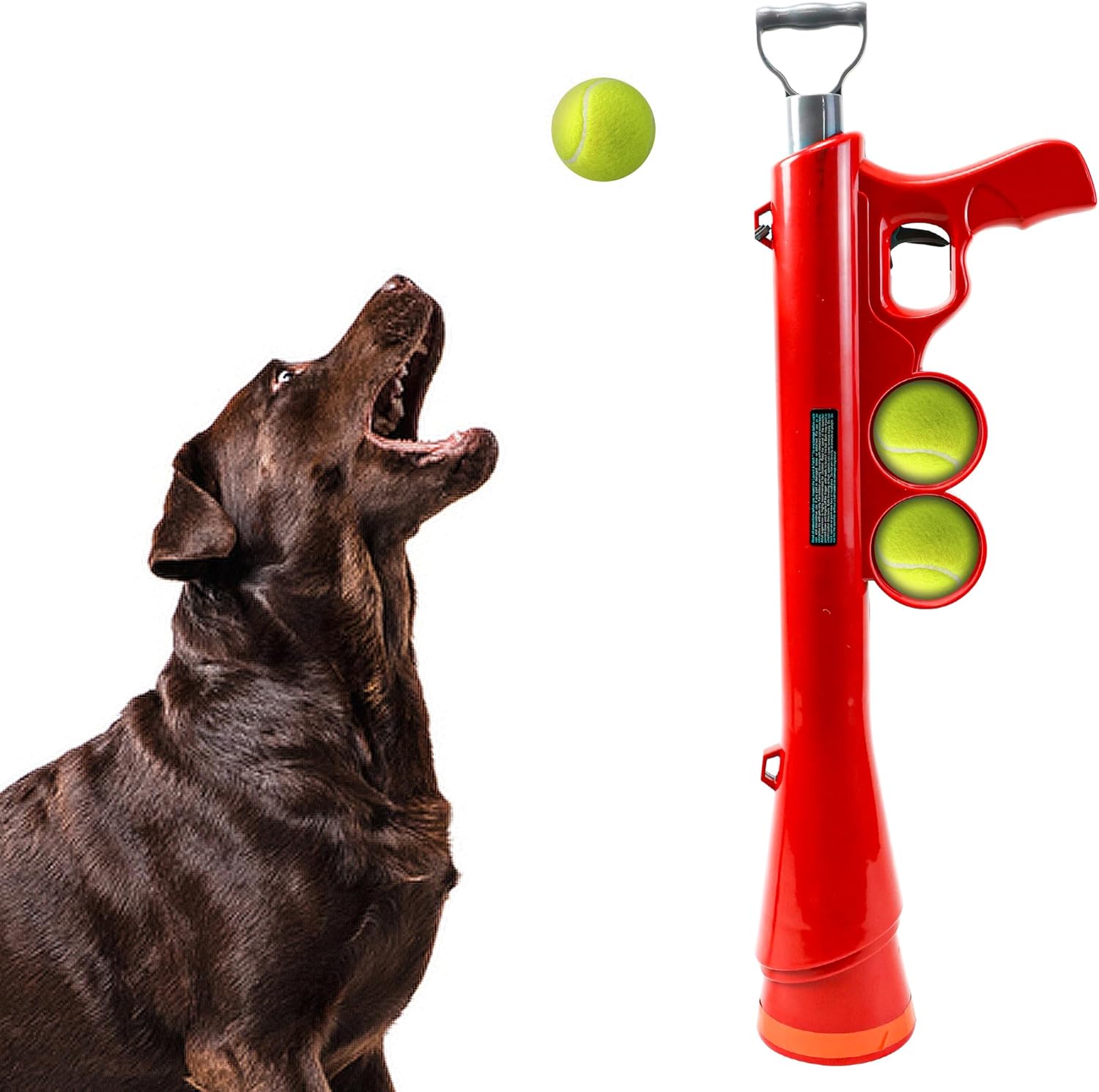 Tennis Ball Launcher Dog Toy with 2 Tennis Balls & Removable Shoulder Strap V549