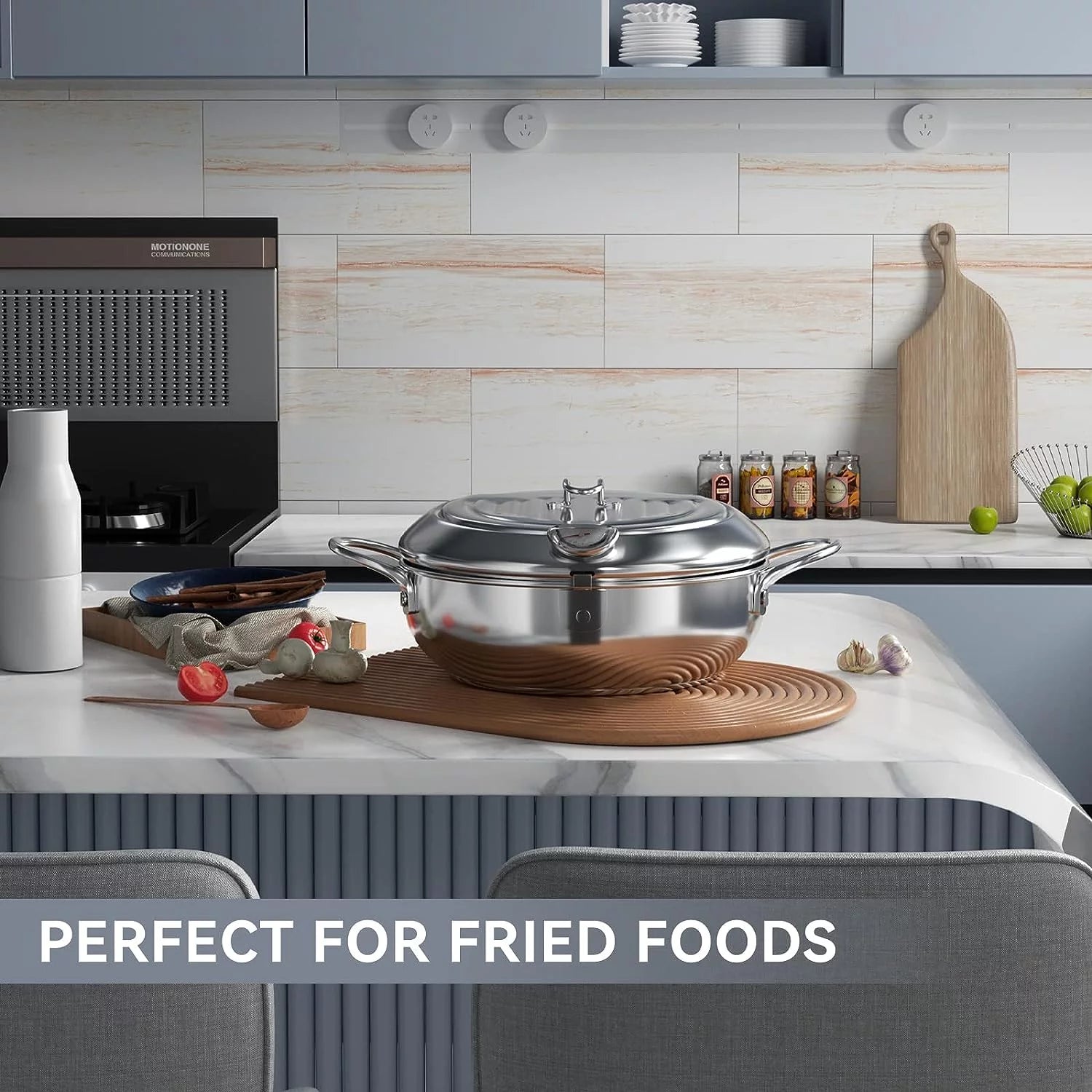 11 Inch 4.2 L 304 Stainless Steel Deep Fryer Pot with Lid B344