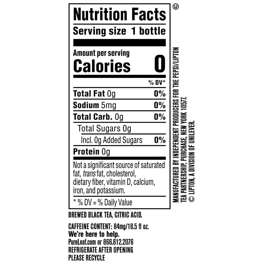 Unsweetened Real Brewed Tea, 18.5 Fl Oz (Pack of 12) Q1342