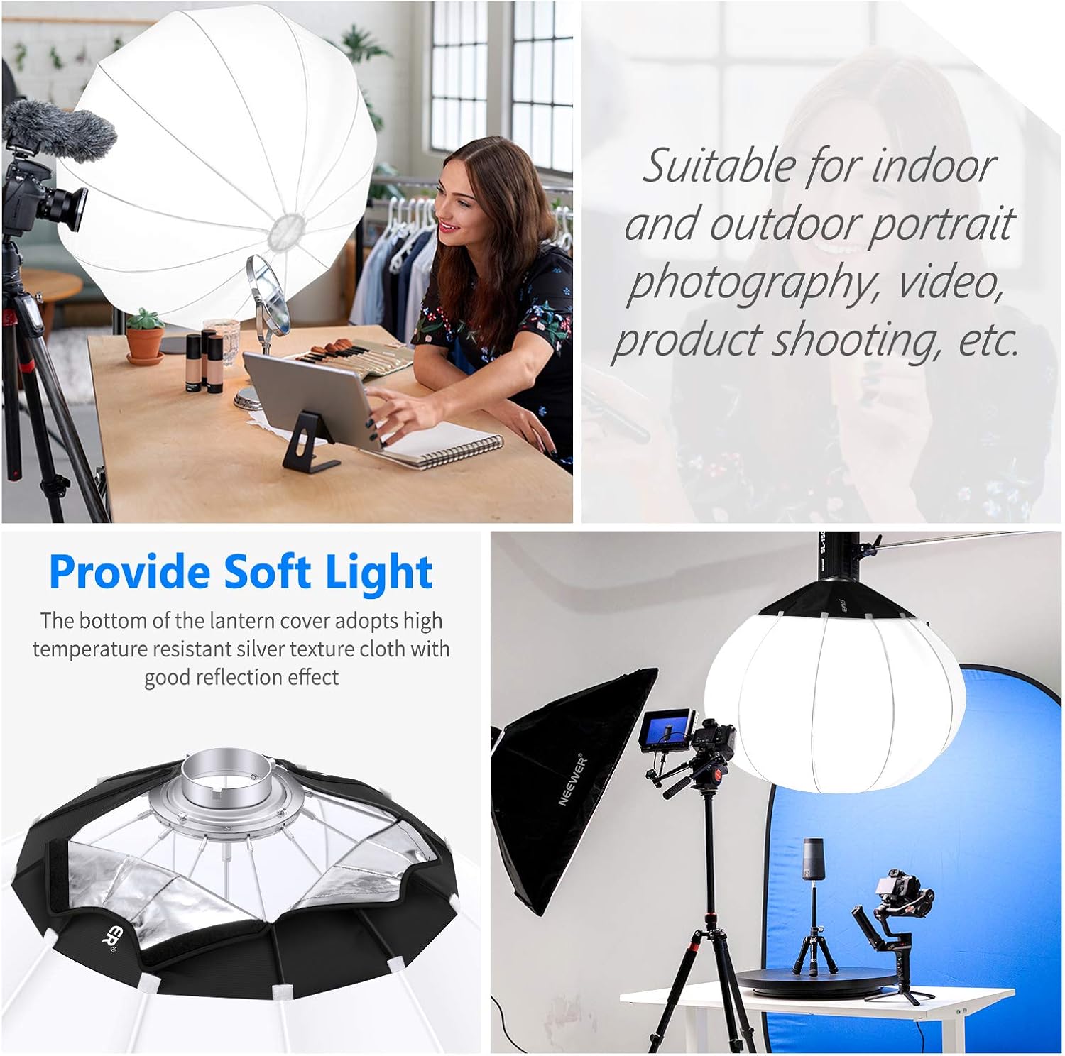 34 inches Lantern Softbox Soft Light Diffuser with Skirt, Carry Bag P50432