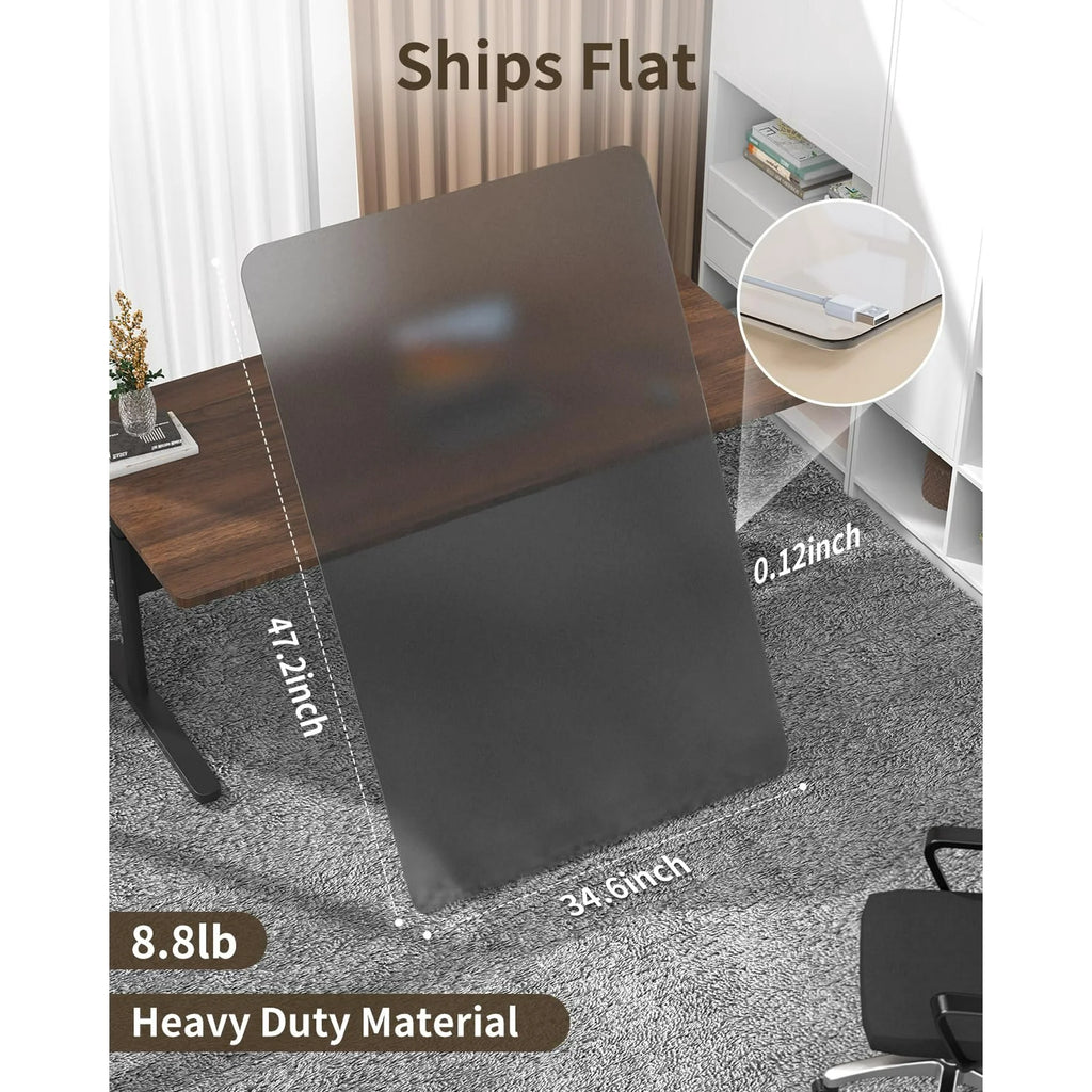 Grey PC Chair Mat for High Pile Carpet & Hardwood Floor I31147