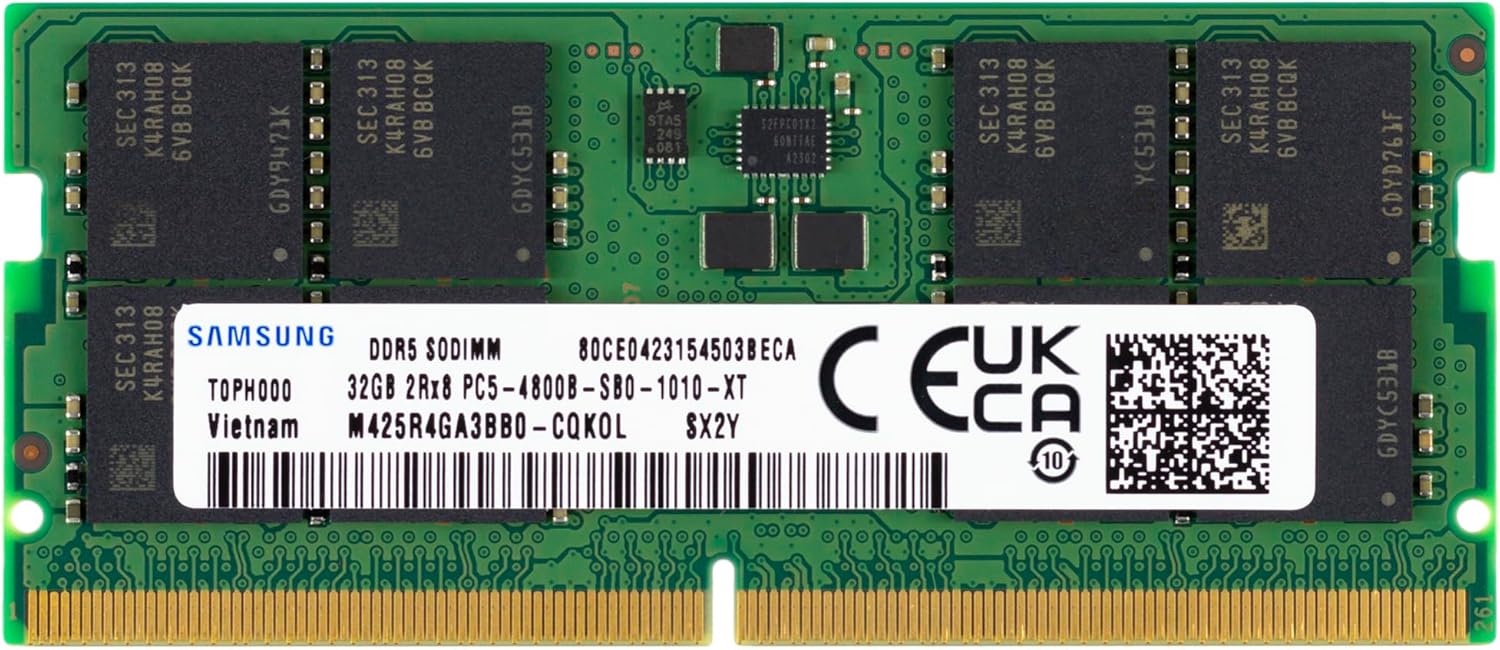 32GB DDR5 4800MHz CL40 SODIMM Laptop RAM R349302
