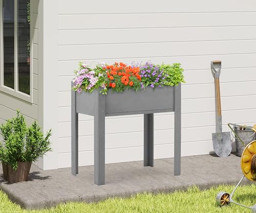 Raised Garden Bed with Legs, 40x20x31'', Wood Elevated Planter Box R126
