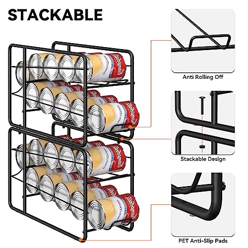 4 Pack Black Stackable Can Dispenser Rack S8826