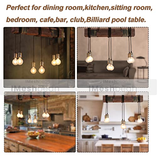 10 Heads Rustic Wood Beam Hanging Pendant Light Fixture X669202