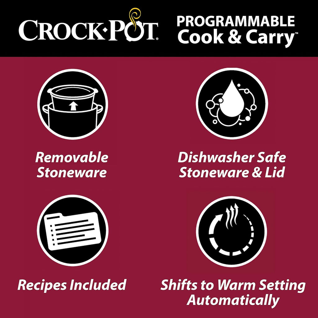 6 Quart Programmable Slow Cooker with Digital Timer, Stainless Steel Y385