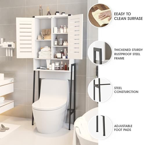 White 2-Door Over Toilet Storage Cabinet E55523