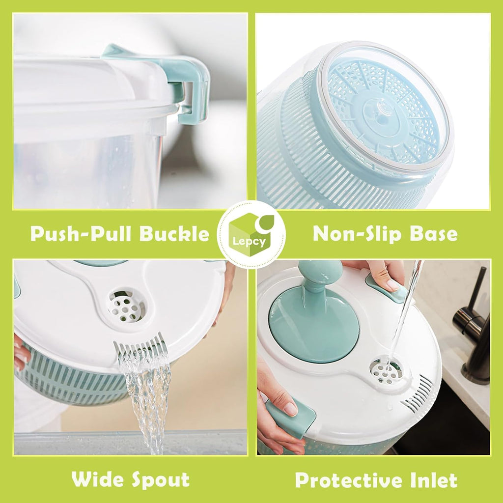 4.8 Qt Large Capacity Salad Spinner with Storage Lid Z390774