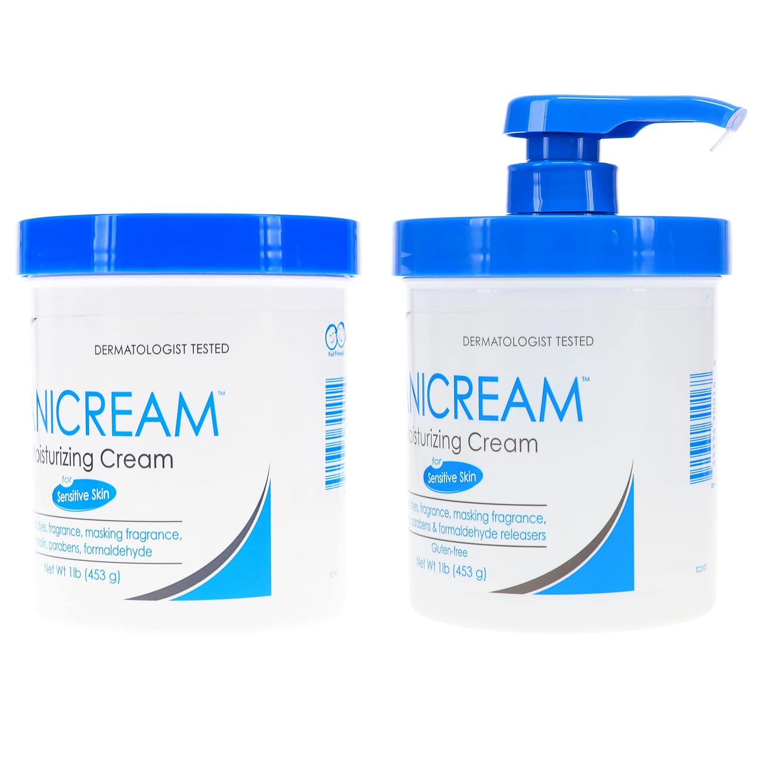 Moisturizing Skin Cream with Pump Dispenser Plus Bonus Jar Combo Pack, 1 Pound Each N4108