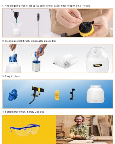 700W HVLP Electric Paint Sprayer with 10 Pack Paint Strainers K342