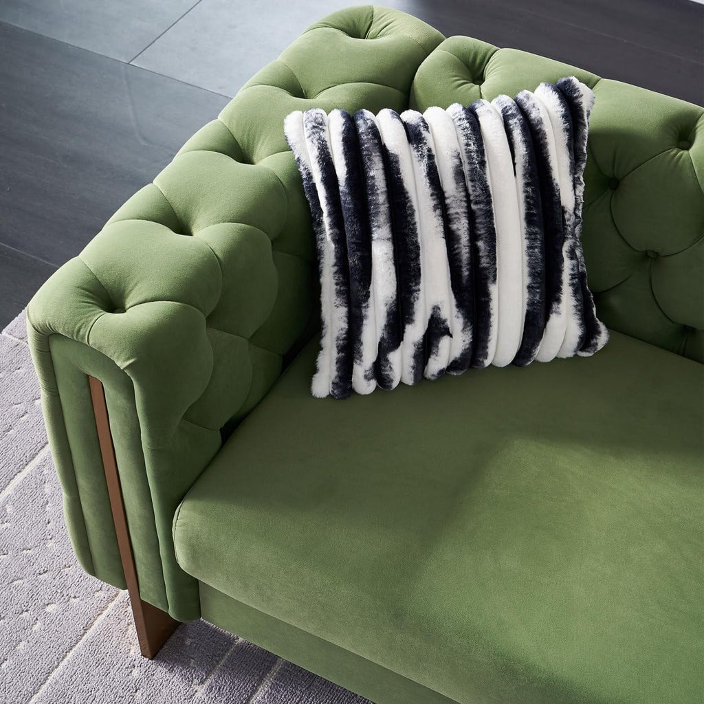 Mint Green Velvet Tufted Sofa F540