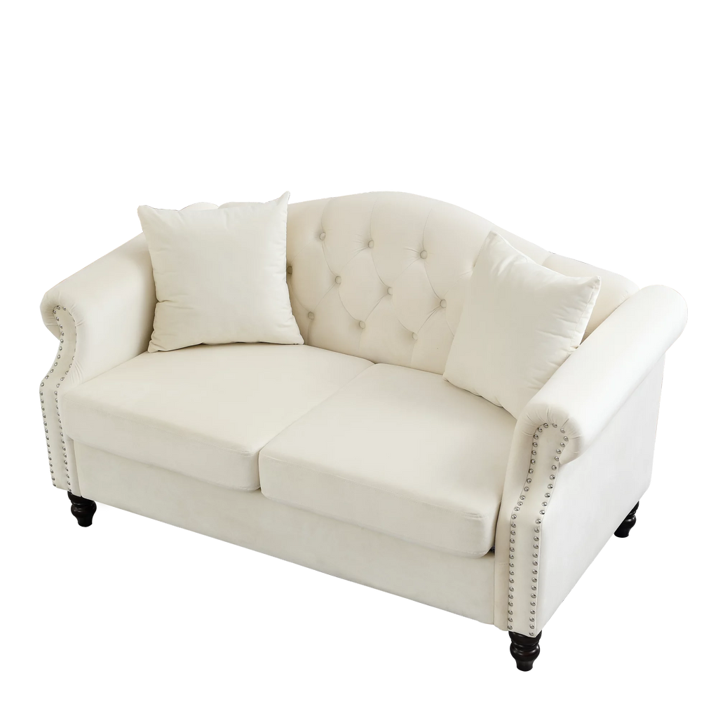 Grey Velvet 2 Seater Chesterfield Sofa G767352